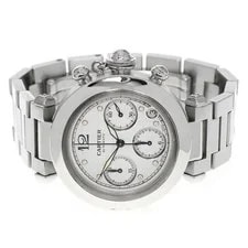 Cartier — Cartier Pasha C Chronograph W31039M7 36mm SS White #C7842 — Watch — resale