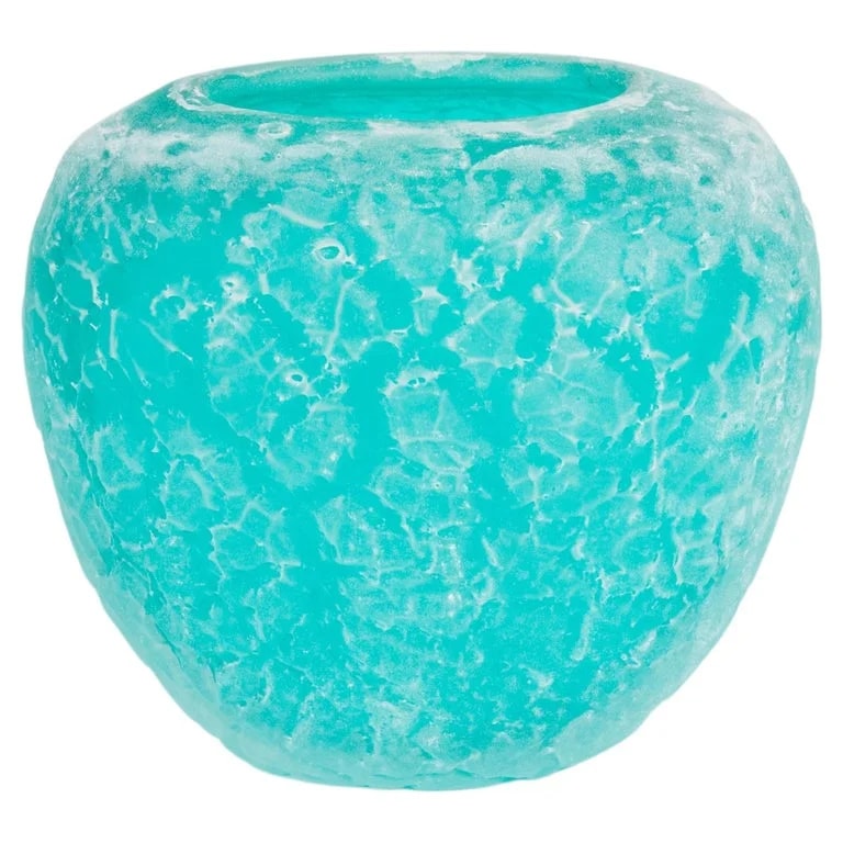 Cenedese — Italian Murano Glass Vase, Sea Water Green Frosted, Cenedese, 1980s — decorative_object — resale