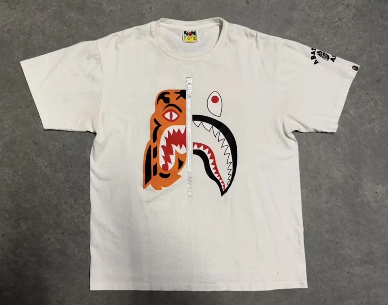 BAPE — Bape Tiger Shark Tee — streetwear — resale