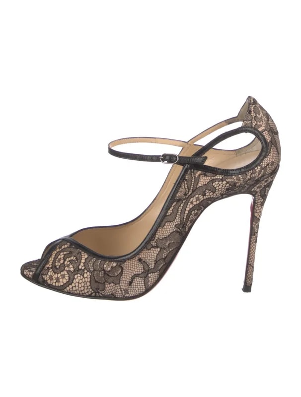 Christian Louboutin — Lace Trim Embellishment — Designer Shoe — resale