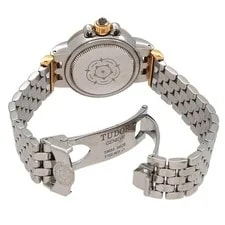 Tudor Clair de Rose Combo 35101 Date Black Shell YG Yellow Gold Aut 4