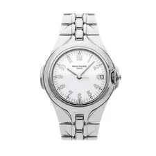 Patek Philippe — Patek Philippe Sculpture Steel Automatic 37mm White Dial Bracelet 5091/1A-001 — Watch — resale