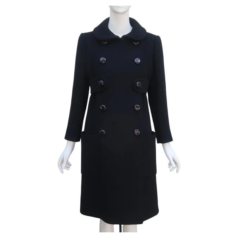Norman Norell — Norman Norell Double Breasted Coat With Waist Detail Late 1960s — Clothing — resale