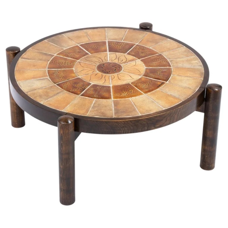 Roger Capron — Mid Century French "Zodiac" Tile By Roger Capron — Furniture — resale