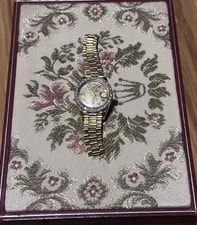Rolex Lady-Datejust Gold President Bracelet With Diamond Bezel 3
