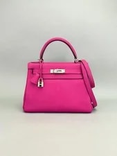 Hermès — Hermes Kelly 28 Retourne Magnolia Palladium Preowned C Stamp — Handbag — resale