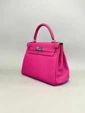 Hermes Kelly 28 Retourne Magnolia Palladium Preowned C Stamp 4