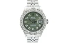 Rolex Datejust 26mm 69160 Custom Olive Green Diamond Dial & Bezal B & P
