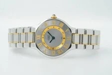 Cartier Must 21 Vantian W10073R6 1340 Silver Dial Steel and Gold 28mm Quartz ... 4