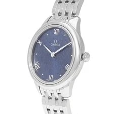 Omega de Ville 434.10.28.60.03.002 Quartz 27mm Blue Stainless New Box and Paper 4