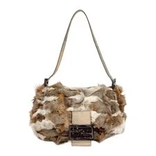 Fendi — Fendi Mini Mamma Baguette Rabbit PrintFur — Handbag — resale