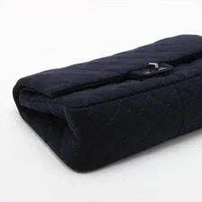 Chanel Matelasse 2.55 Large Cotton Double Flap Double Chain Gunmet 4