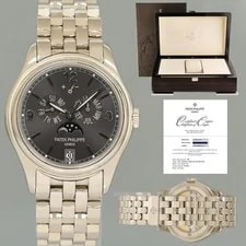 Patek Philippe — Papers Patek Philippe 5146G White Gold Annual Calendar 39mm Grey Moon — Watch — resale