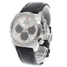 Tudor Fastrider 42000 42mm SS Leather Silver/Black Automatic Chronograph #C152 2