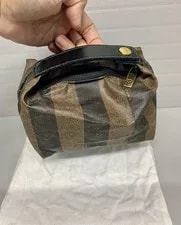 Authentic Fendi Roma Pequin Mini Baguette -#2241-26540-089 Cute! 2