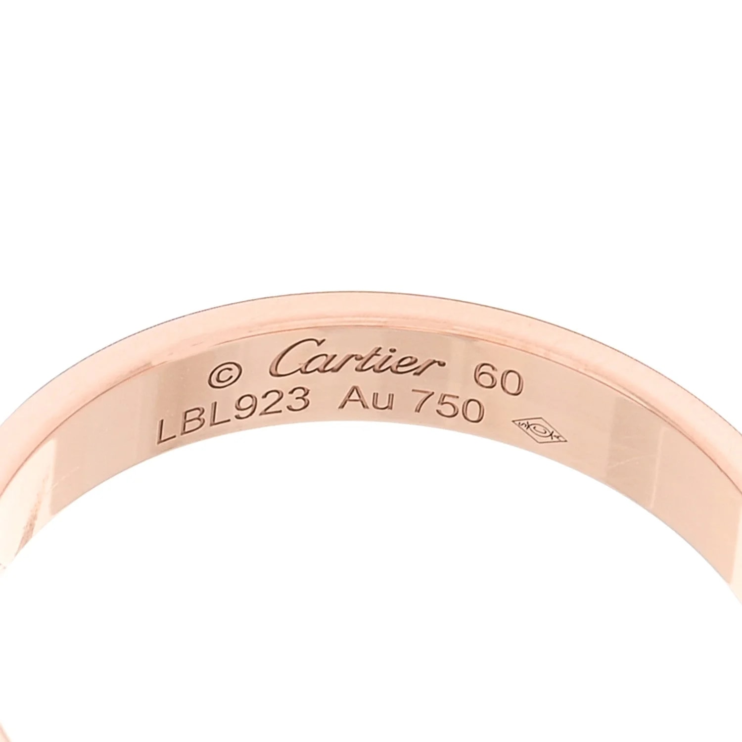 18K 3.5mm Love Wedding Band 60 9.25 4