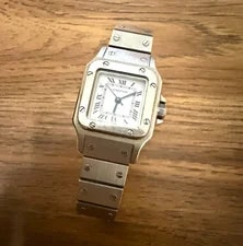 Cartier — Cartier Santos Swiss Made Quartz IWomen’s Square SS , White Roman Dial. — Watch — resale