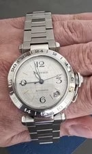 Cartier Pasha C w/GMT and Date Silver Dial 35mm Automatic 2377 w/Box&Paper 2