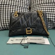 Balenciaga — Balenciaga Crush Hourglass Med Crinkled Crossbody Duty Paid — Handbag — resale