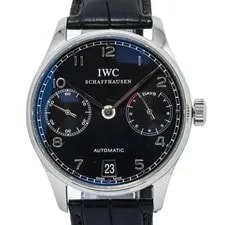IWC Portugieser 7 Days IW500703 Stainless Steel Black Dial Auto 42mm 2