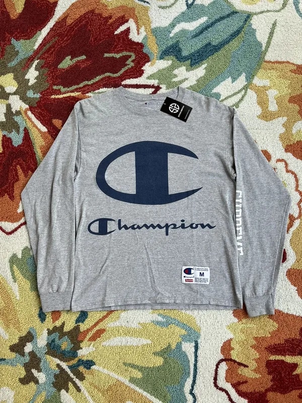 Supreme — Supreme X Champion LS Tee Heather — streetwear — resale