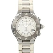 Cartier — Cartier Must 21 Chronoscaph W10197U2 Quartz White Dial 90305888 — Watch — resale