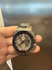 2021 Audemars Piguet Royal Oak Offshore Chronograph Black Leather Silver Case 3