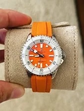 Breitling Superocean 36mm Orange Dial Rubber Strap Auto A17377211O1S1 B&P W/Tags 2