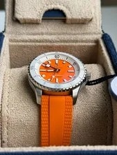 Breitling Superocean 36mm Orange Dial Rubber Strap Auto A17377211O1S1 B&P W/Tags 4