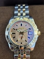 Breitling Galactic 36 Automatic Bronze Dial Gold & Steel With Box & Papers 4