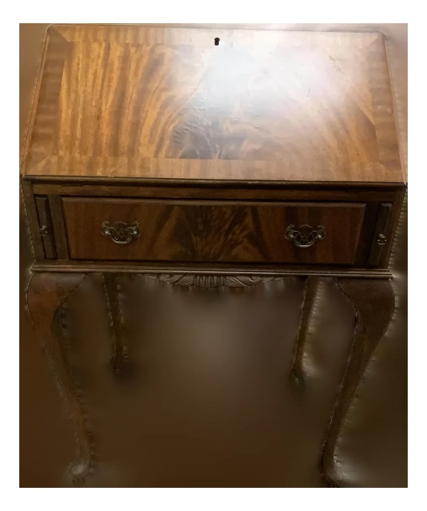 Queen Anne — 1970s Queen Ann Style Slant Front Writing — Furniture — resale