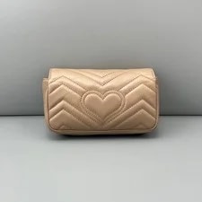 100%AUTHENTIC Gucci GG Marmont Nude /Crossbody Hardware 2