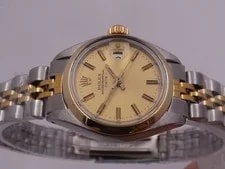 Rolex Oyster Perpetual Lady Date 6916 Automatic 18KT Gold Bezel Year 1976 2