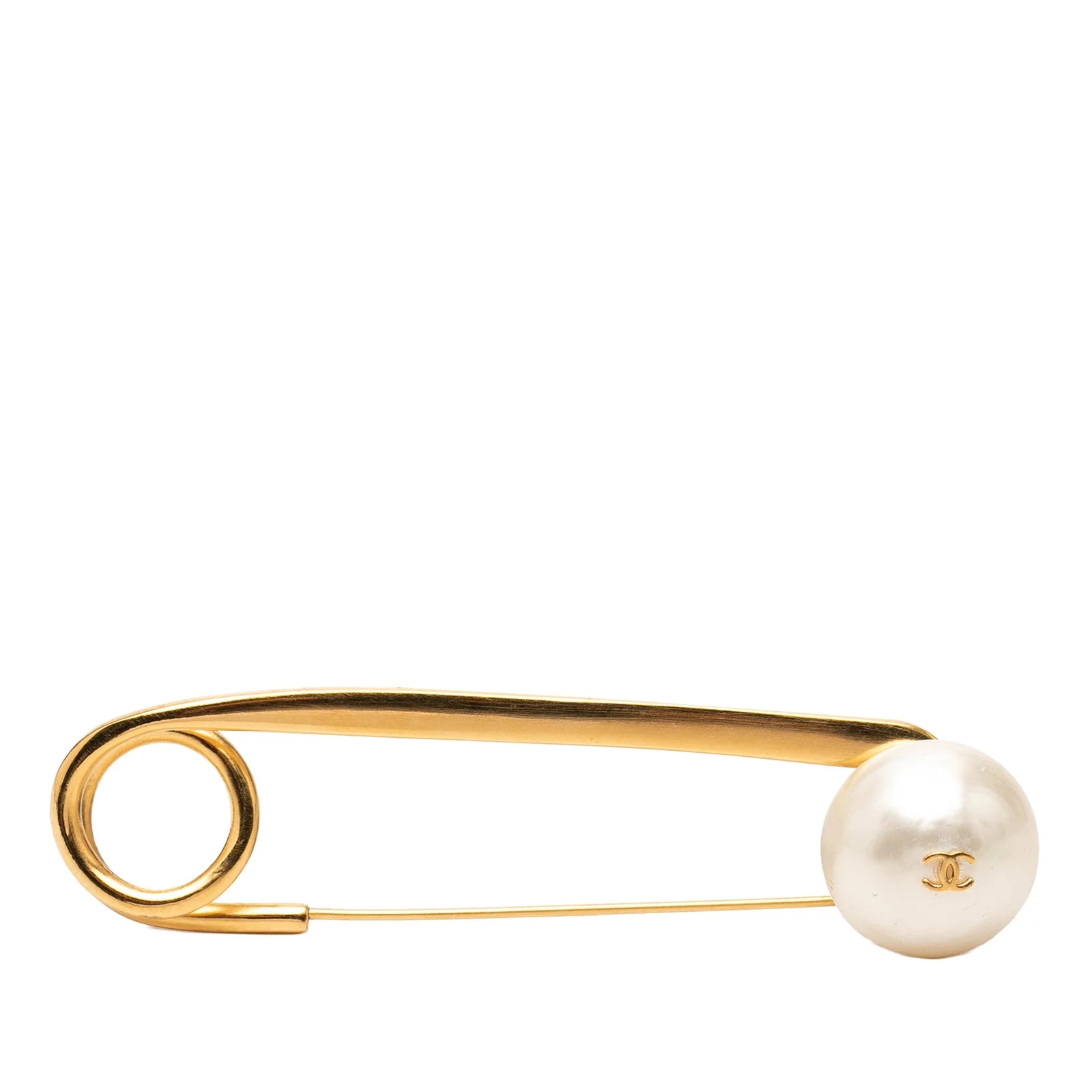 Chanel — CC Faux Safety Pin Brooch — Jewelry — resale