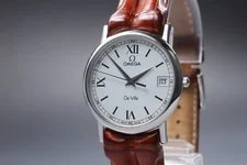 Full Set Omega de Ville Prestige Cal.1532 White Dial Qz 2