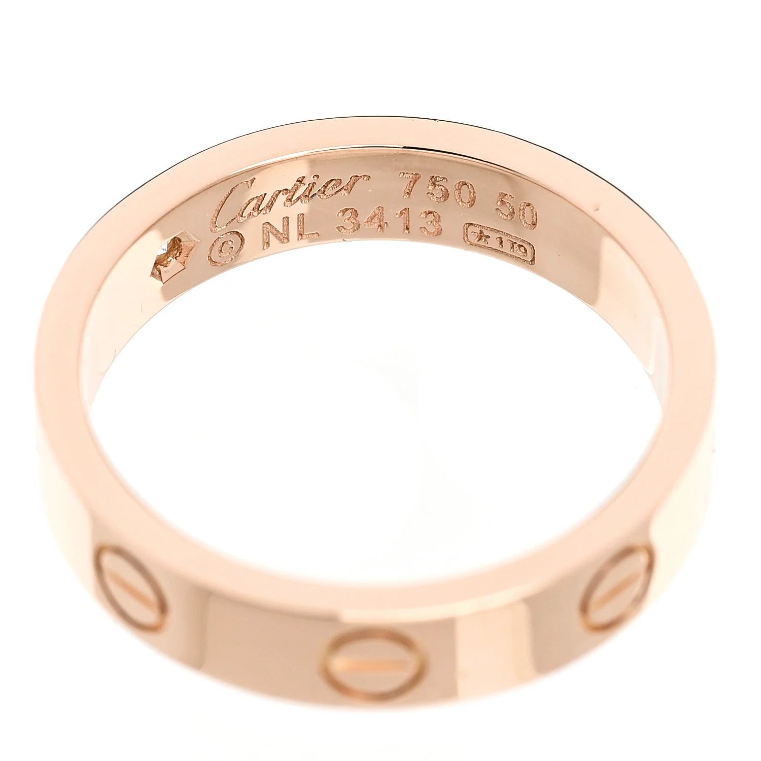 18K 4mm Love Wedding Band 51 5.75 4
