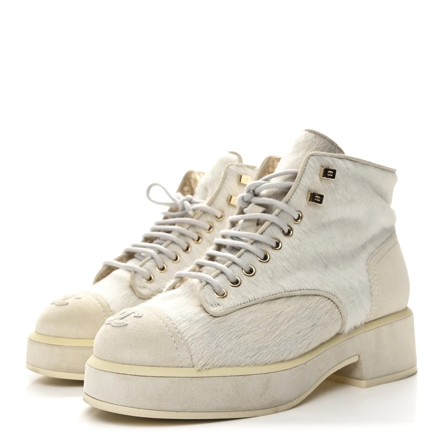 Pony Hair Lace Up Combat 37.5 4