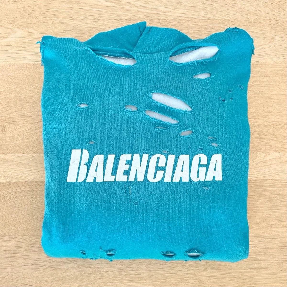 Balenciaga — Balenciaga Destroyed Hoodie Size S Summer 21 Demna — streetwear — resale