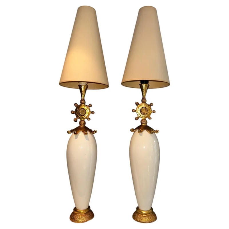 A Pair of Sun Table Lamps by Pierre Casenove for Fondica — Furniture — resale