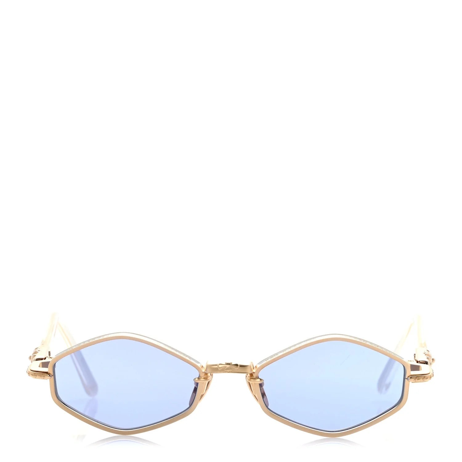 Metal Nip Slip Sunglasses White Gold 2
