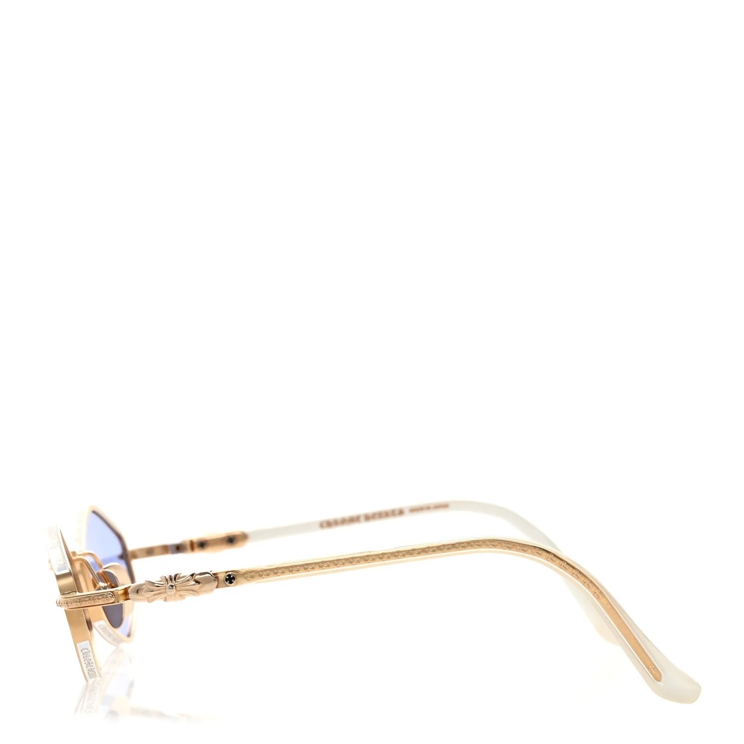 Metal Nip Slip Sunglasses White Gold 3