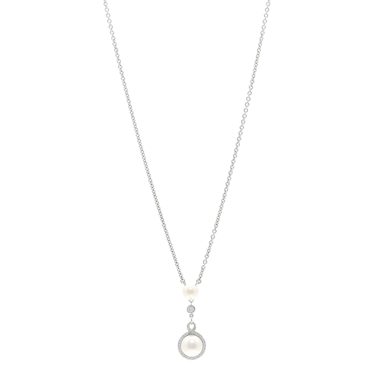 Mikimoto — 18K White Gold Akoya Cultured Petit Soleil Drop — Jewelry — resale