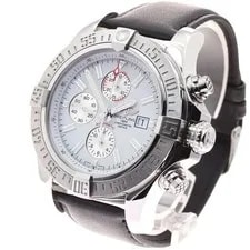 Breitling Super Avenger II A13371 49mm SS White Dial Chronograph Automatic #C254 2