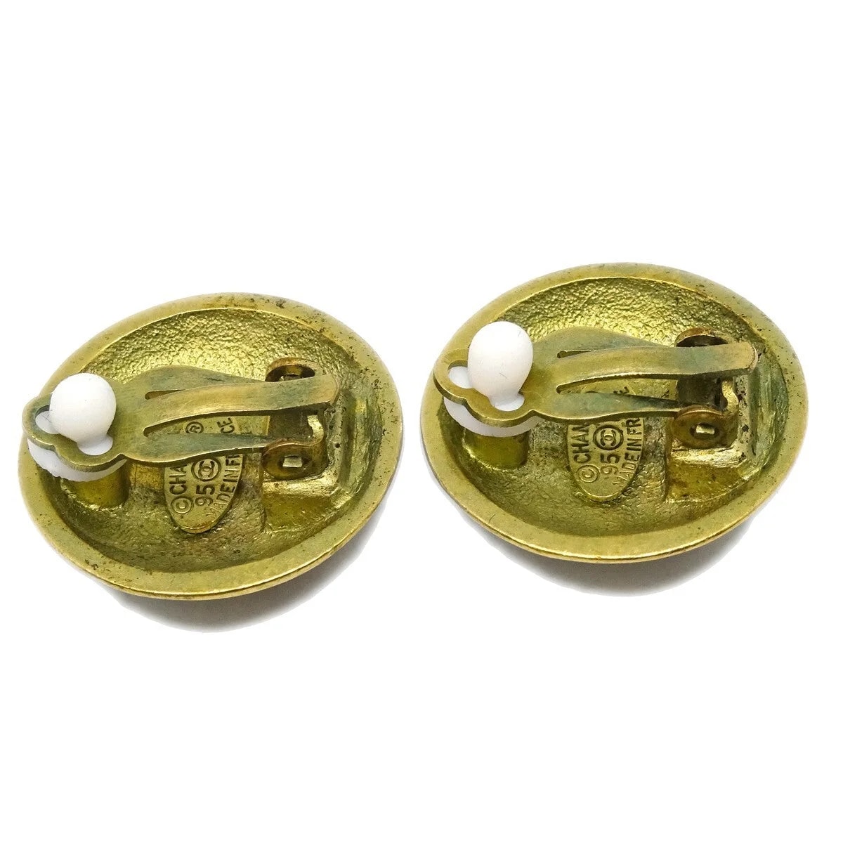 Chanel Cc Round Clip-On Metal Gold_Plated Jewelry 2