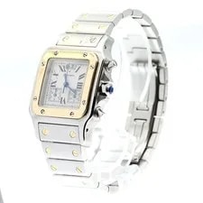 Cartier W20018D6 Santos Galbe LM Date Kannon Buckle Quartz _908431 2
