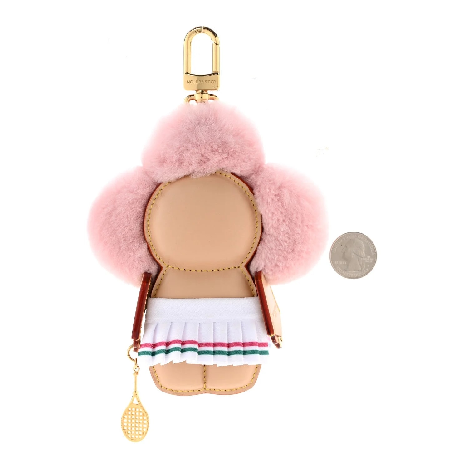 Mink Fur Vivienne Fashionista Tennis Bag Charm 2