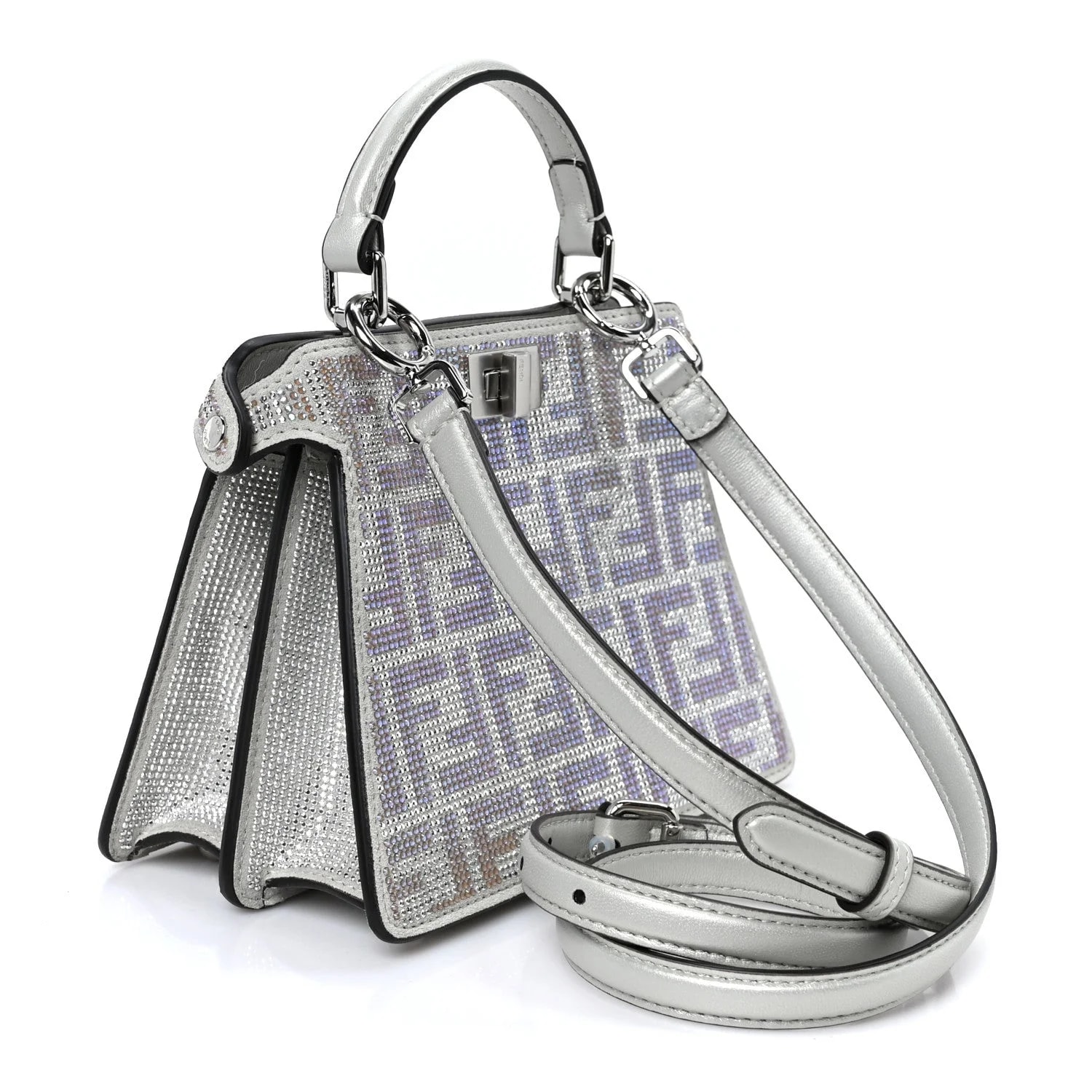 Vitello Laminato Petite Peekaboo I SEE U Satchel Cappuccino 2