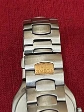 Omega Seamaster Polaris Date Quartz Gold Dial Silver Band From Japan 3