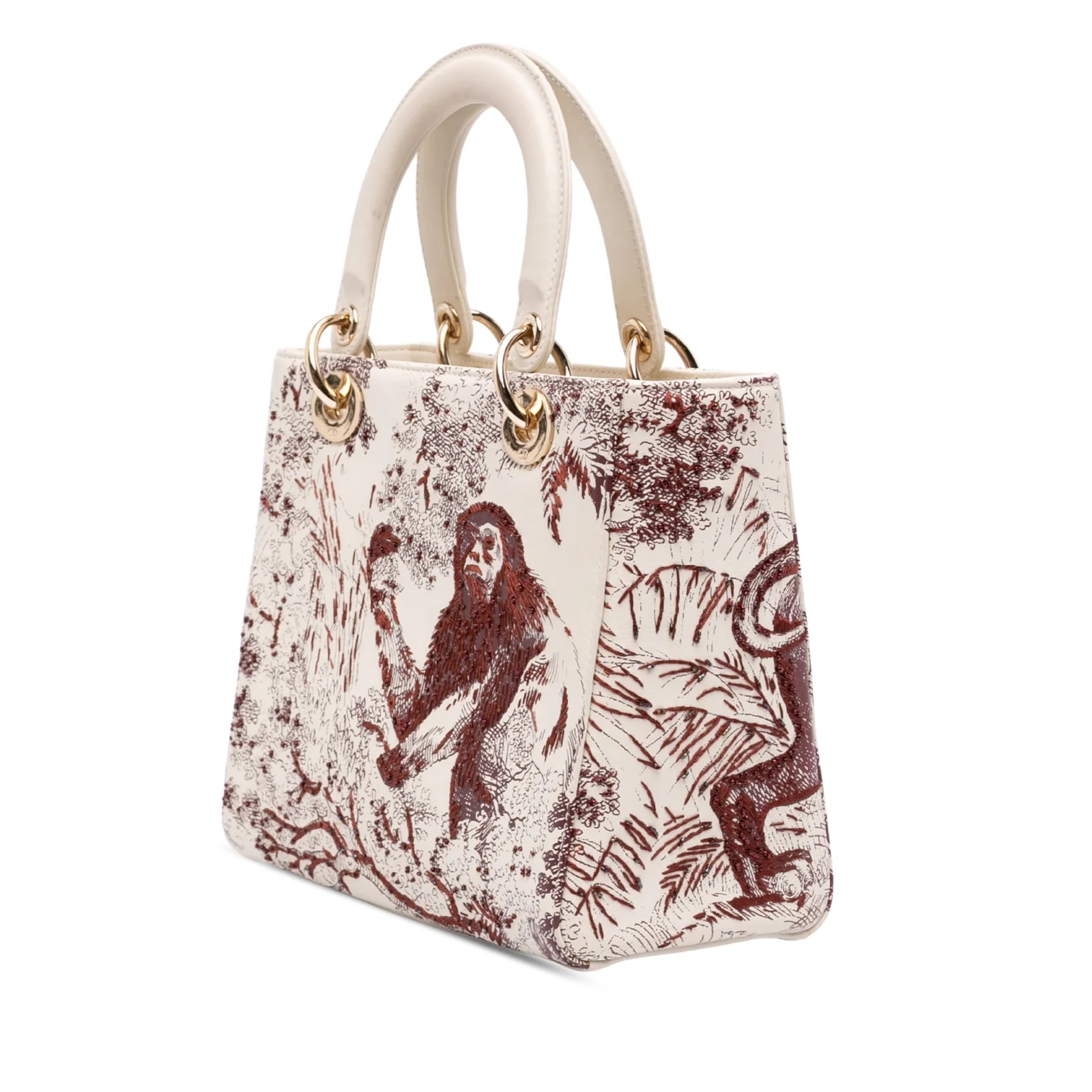 Medium Smooth Embroidered Beaded Lady Dior 2