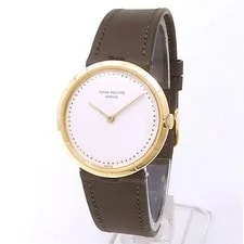 Patek Philippe — Patek Philippe Calatrava 18k Yellow Gold Leather Manual White 3459 — Watch — resale